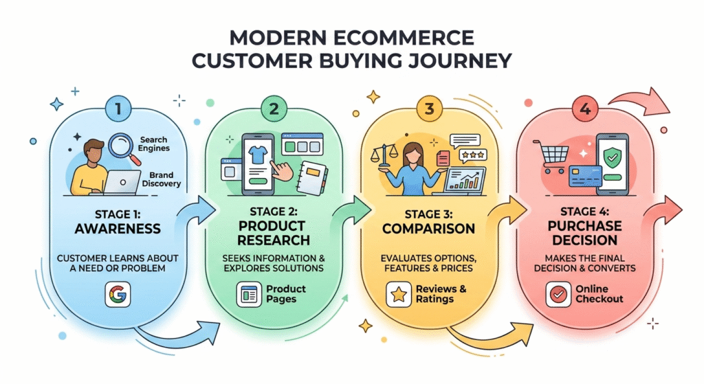 customer buying journey for ecommerce product discovery strategies
