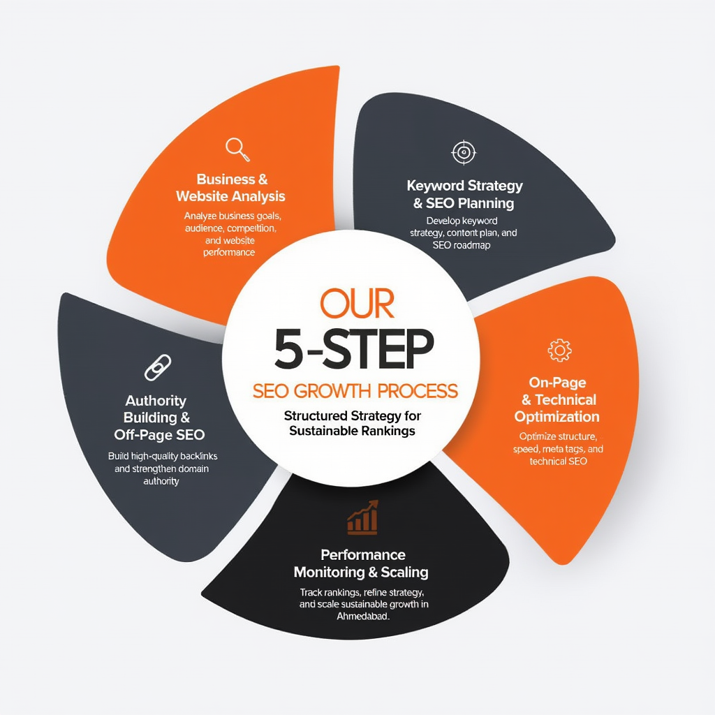 5 step SEO growth process by SEO company in Ahmedabad