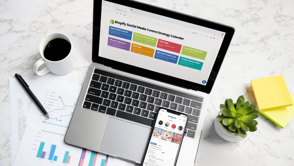 shopify social media marketing content strategy calendar